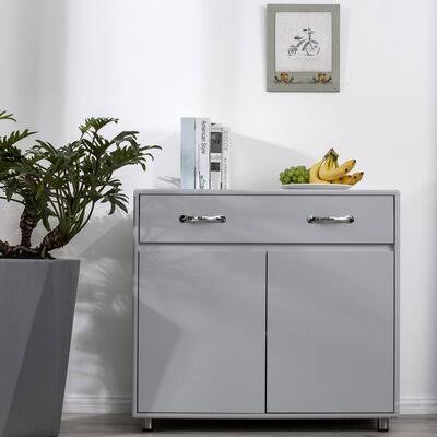 Gray 2-Door Accent Cabinet D407881